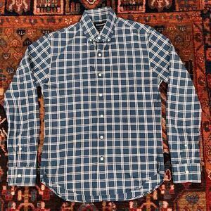 Bonobos Slim Fit Long Sleeve Shirt Mens Sz Small Pink Blue Plaid Button Up